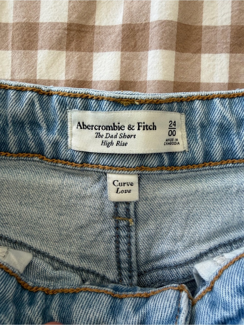 Abercrombie & Fitch Women's Light Blue High Rise Dad Shorts